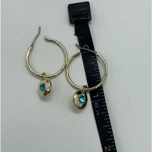 Rachel Roy Gold Plated Hoop Charm with Blue Crystal - Picture 3 of 13